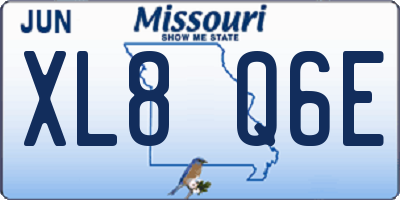 MO license plate XL8Q6E