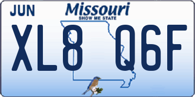MO license plate XL8Q6F
