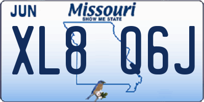 MO license plate XL8Q6J