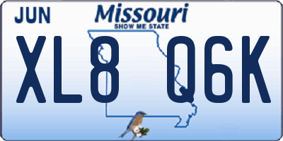 MO license plate XL8Q6K