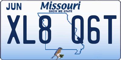 MO license plate XL8Q6T