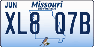 MO license plate XL8Q7B