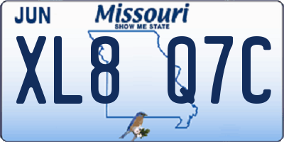 MO license plate XL8Q7C