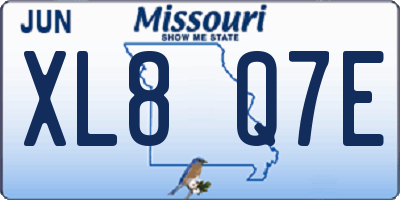 MO license plate XL8Q7E