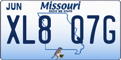 MO license plate XL8Q7G