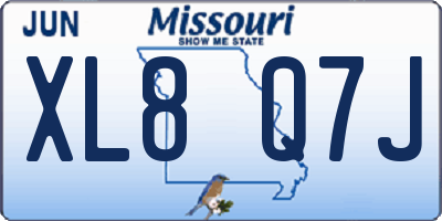 MO license plate XL8Q7J