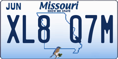 MO license plate XL8Q7M