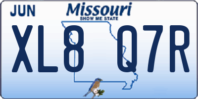 MO license plate XL8Q7R