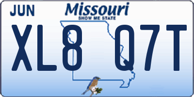 MO license plate XL8Q7T