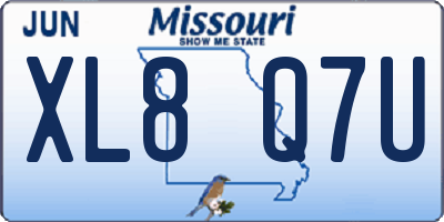 MO license plate XL8Q7U