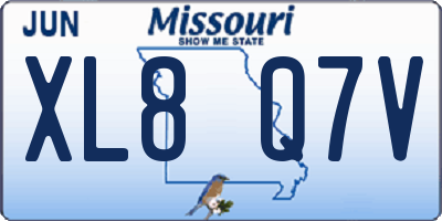 MO license plate XL8Q7V