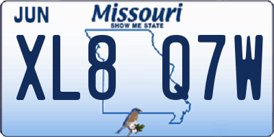 MO license plate XL8Q7W