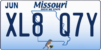 MO license plate XL8Q7Y