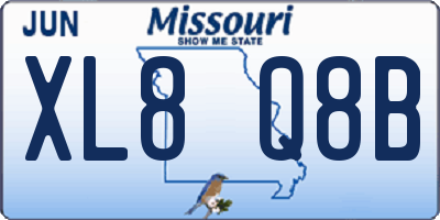 MO license plate XL8Q8B