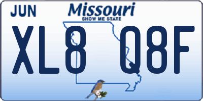 MO license plate XL8Q8F