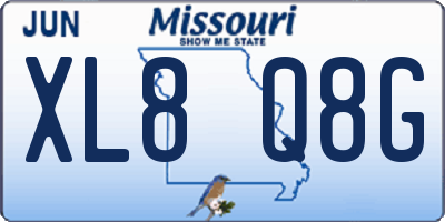 MO license plate XL8Q8G