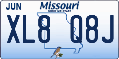MO license plate XL8Q8J