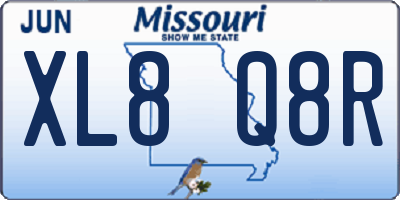 MO license plate XL8Q8R