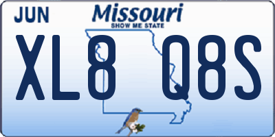 MO license plate XL8Q8S