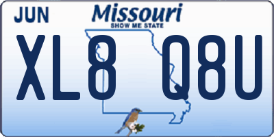 MO license plate XL8Q8U