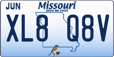 MO license plate XL8Q8V