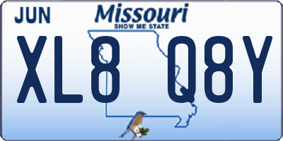 MO license plate XL8Q8Y