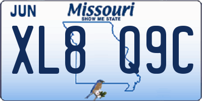 MO license plate XL8Q9C