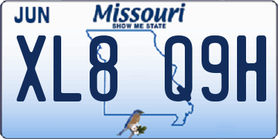 MO license plate XL8Q9H