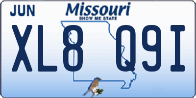 MO license plate XL8Q9I