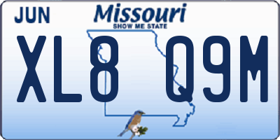 MO license plate XL8Q9M
