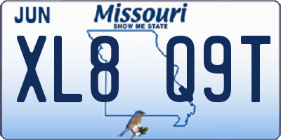MO license plate XL8Q9T