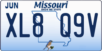 MO license plate XL8Q9V