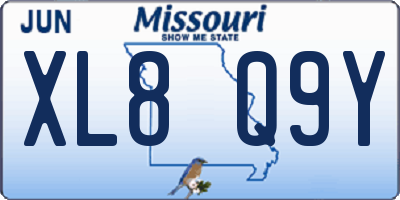 MO license plate XL8Q9Y
