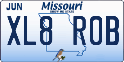 MO license plate XL8R0B
