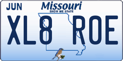 MO license plate XL8R0E
