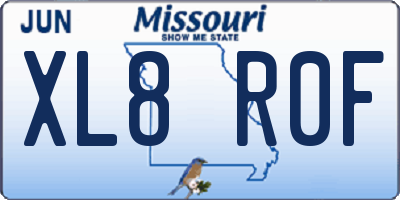 MO license plate XL8R0F