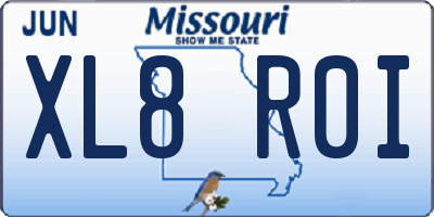 MO license plate XL8R0I
