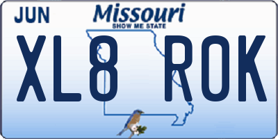 MO license plate XL8R0K