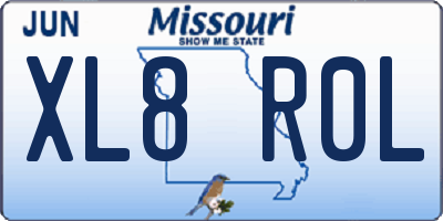 MO license plate XL8R0L