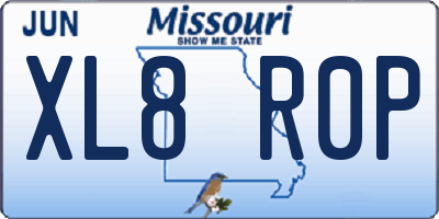 MO license plate XL8R0P