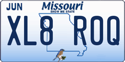 MO license plate XL8R0Q