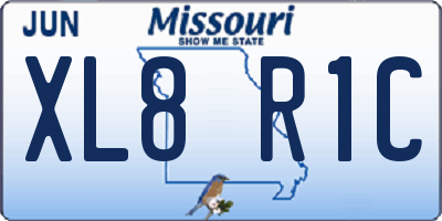 MO license plate XL8R1C