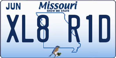 MO license plate XL8R1D