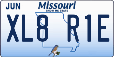 MO license plate XL8R1E