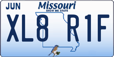 MO license plate XL8R1F