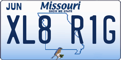 MO license plate XL8R1G