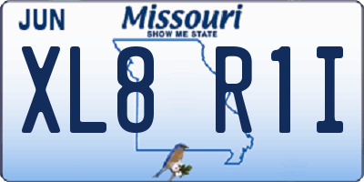 MO license plate XL8R1I