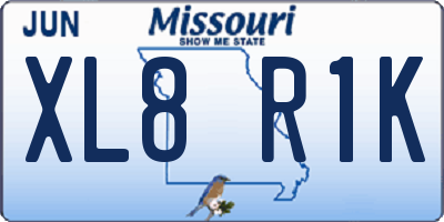 MO license plate XL8R1K