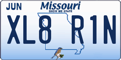MO license plate XL8R1N