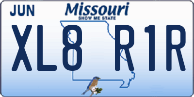MO license plate XL8R1R